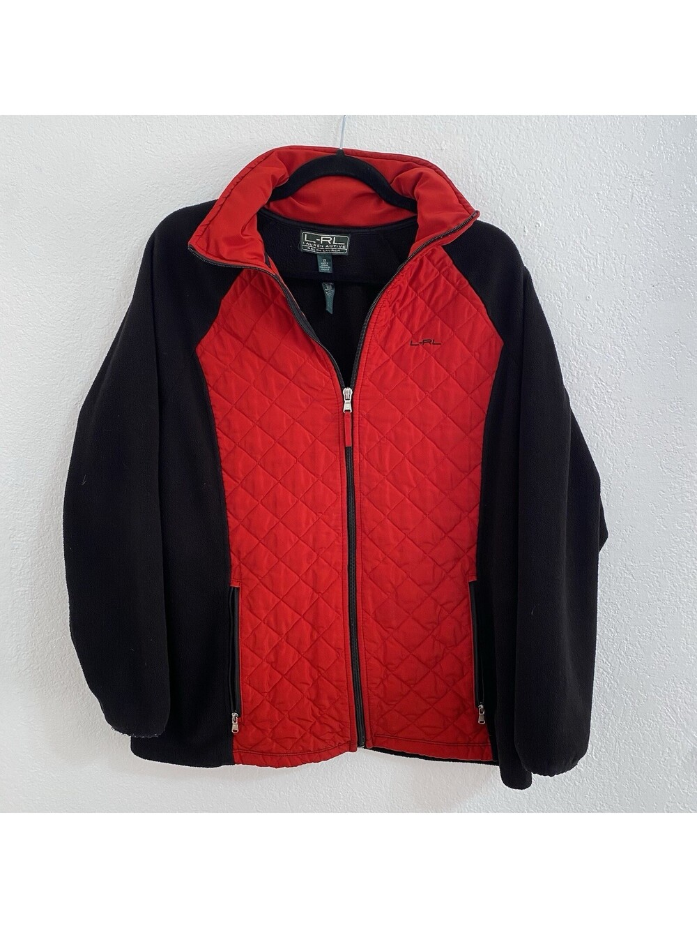 Lauren Active Ralph Lauren Red Jacket W/ Black Suede
